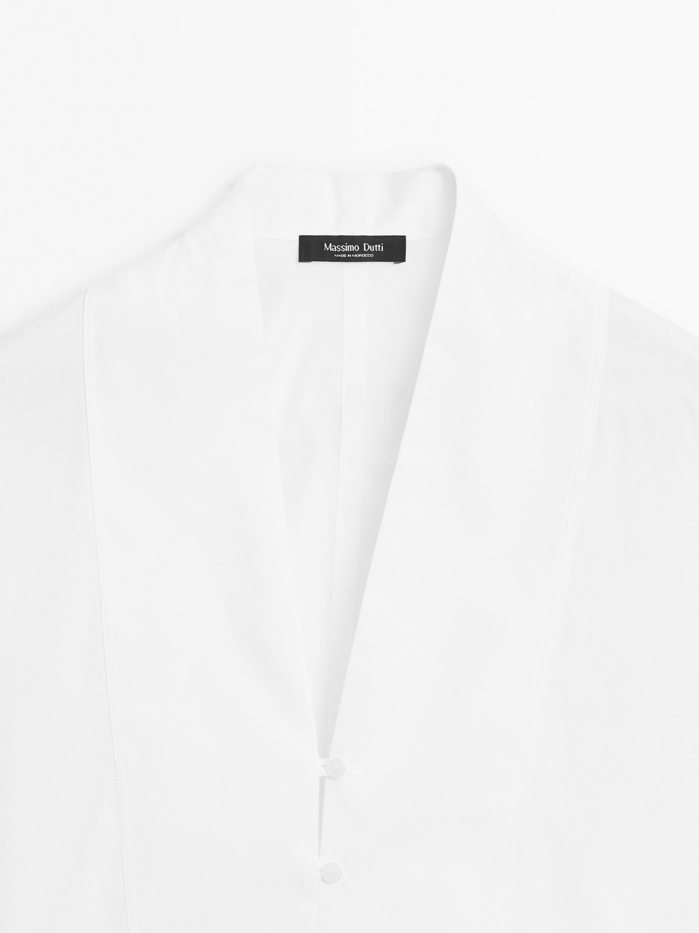 Blouse plastron boutonné 100 % coton